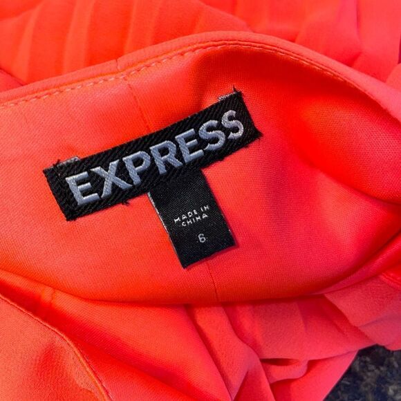 Express Neon Pleated Lined Skirt 6 - Picture 6 of 7